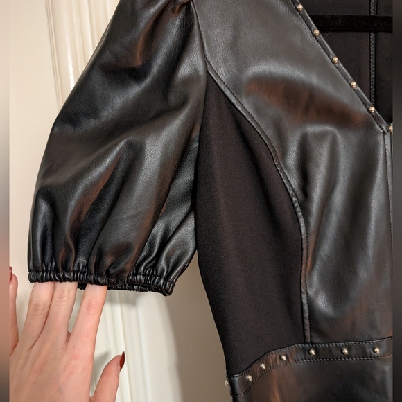 NWT Karl Lagerfeld Faux Leather Dress Size 6 - Picture 7 of 7